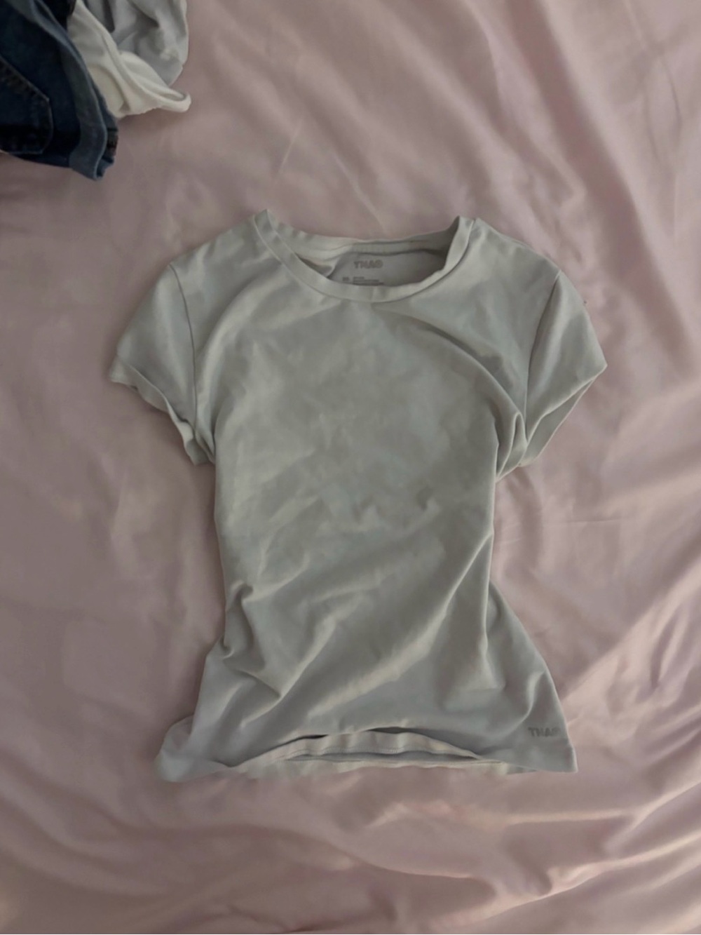 Aritzia Short Sleeve Crew Tee in Light Gray